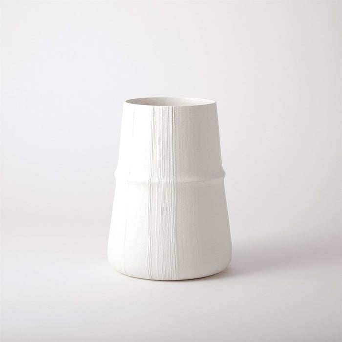 Global Views Linen Vase-Soft White