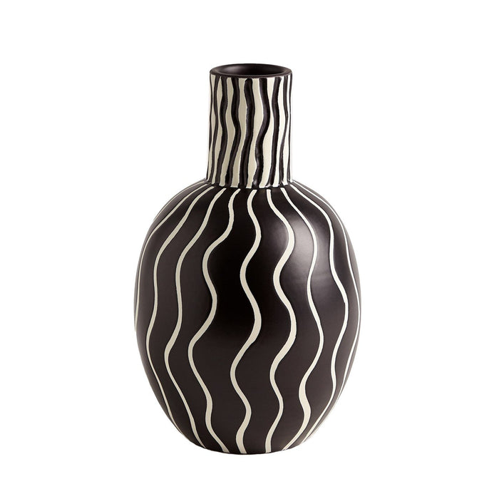 Global Views Graphic Vase - Black/White