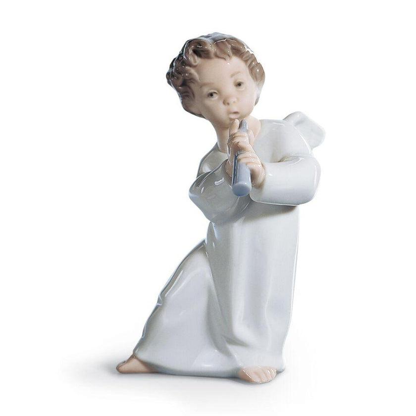 Lladro Angel with Flute Figurine