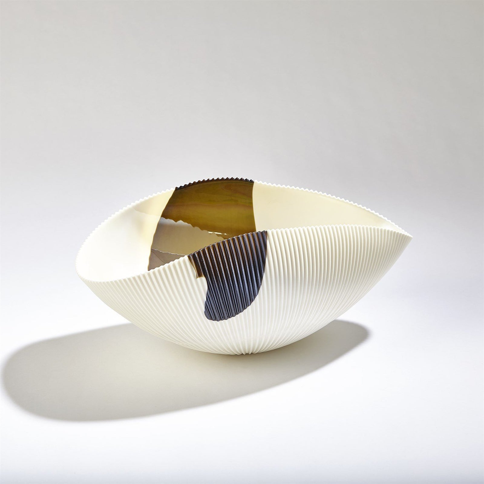 Global Views Pleated Bowl-Bronze Stripe