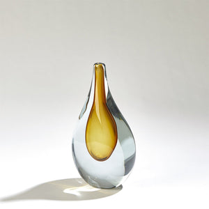 Global Views Stretched Neck Vase-Amber
