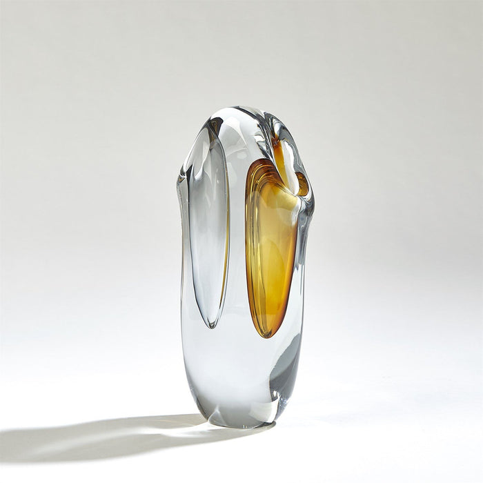 Global Views Duet Vase-Amber/Grey