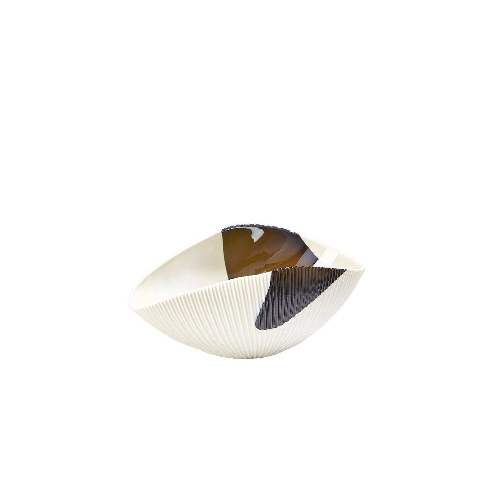 Global Views Pleated Bowl-Bronze Stripe
