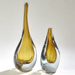 Global Views Stretched Neck Vase-Amber