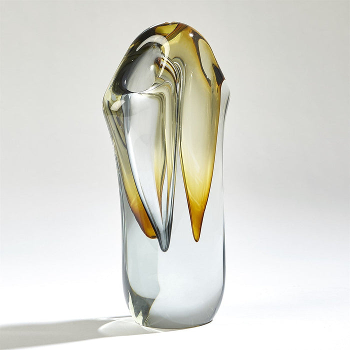 Global Views Duet Vase-Amber/Grey