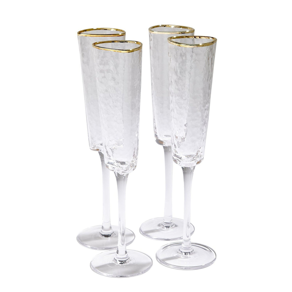 Global Views Hammered Champagne Glasses Set of 4