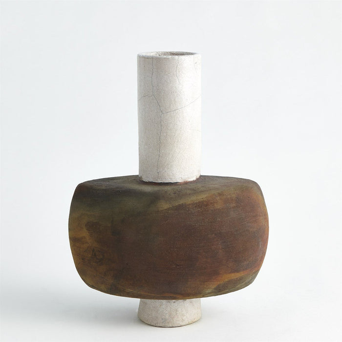 Global Views Rust Cylinder Raku Vase