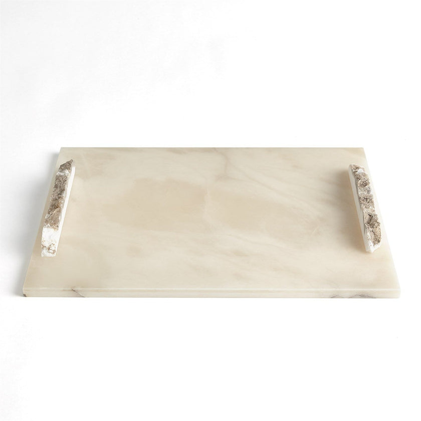 Global Views Alabaster Rectangle Rock Handles Tray