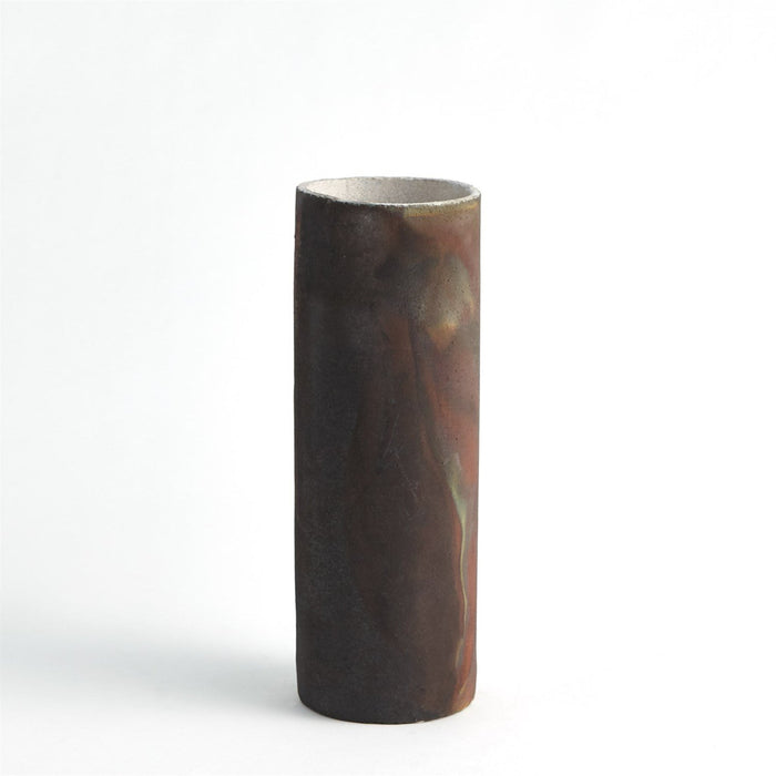 Global Views Rust Cylinder Raku Vase