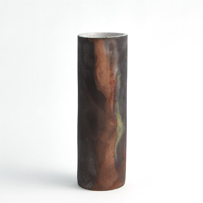 Global Views Rust Cylinder Raku Vase