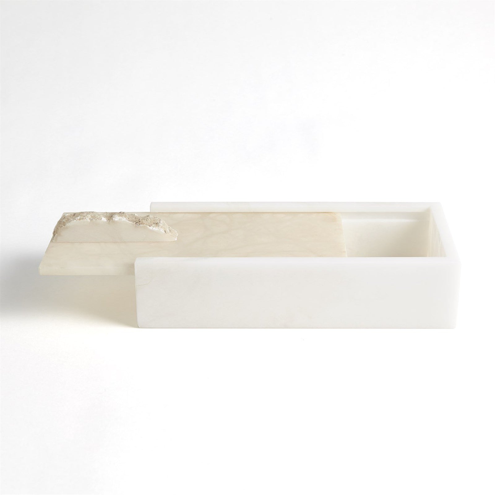 Global Views Alabaster Rectangle Box w/Rock Finial