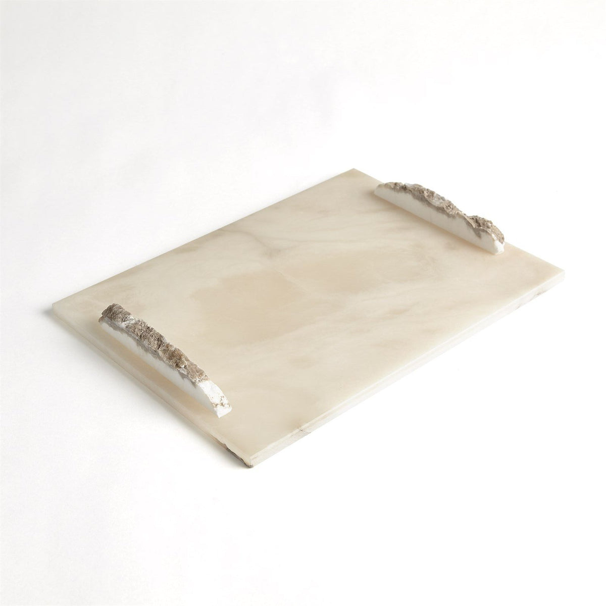 Global Views Alabaster Rectangle Rock Handles Tray
