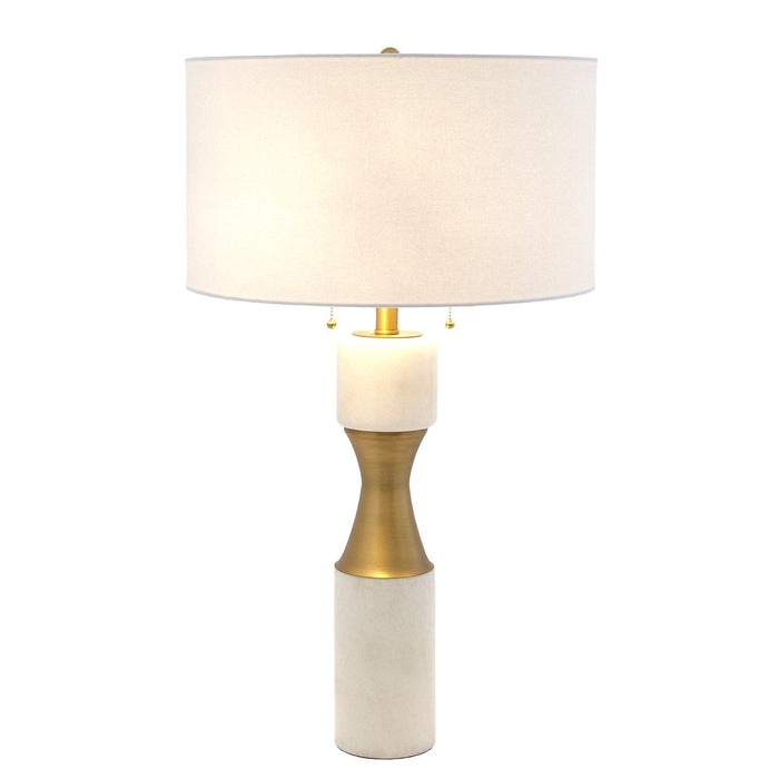 Global Views Marble Cinch Lamp - White