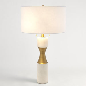 Global Views Marble Cinch Lamp - White