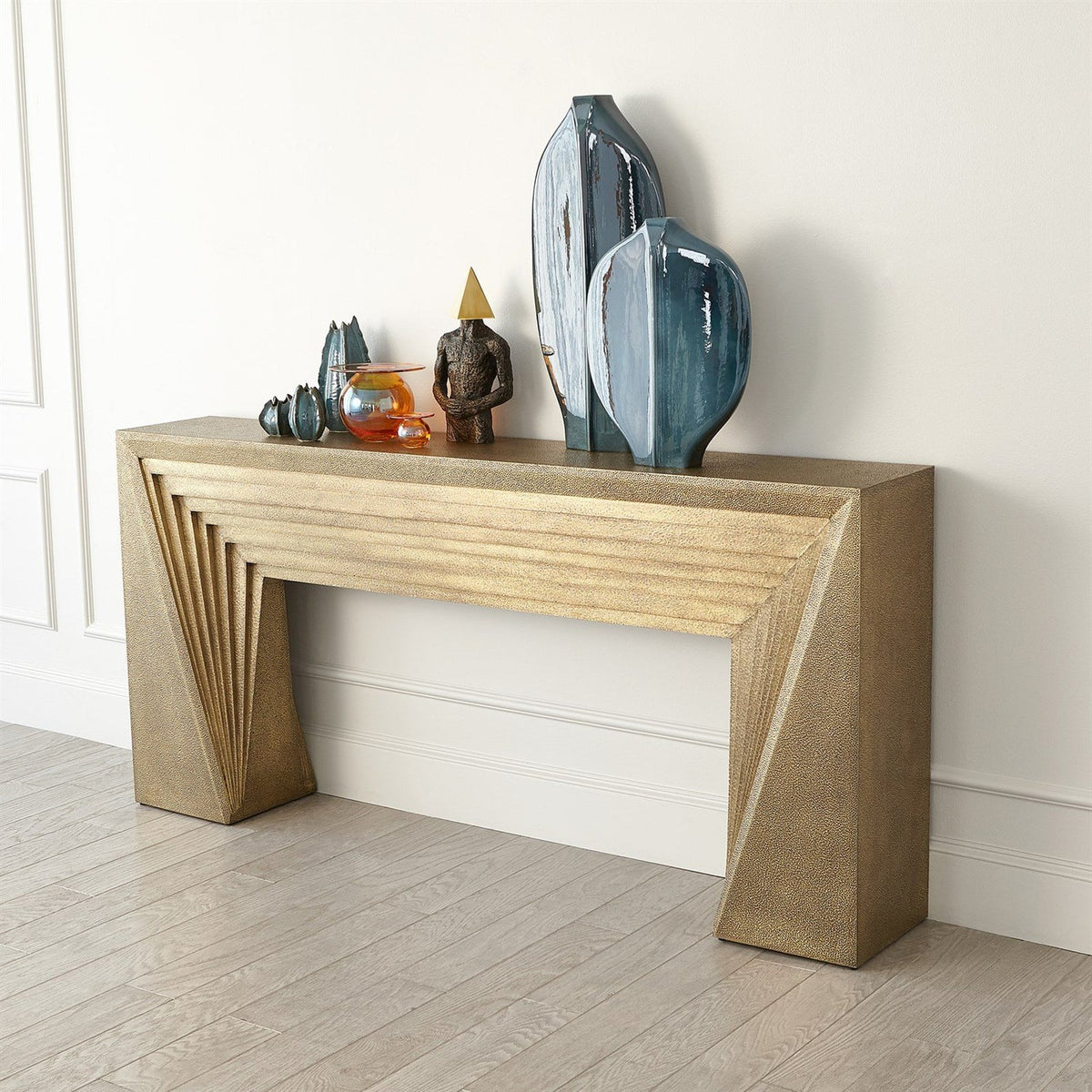 Global Views Brass Deco Console