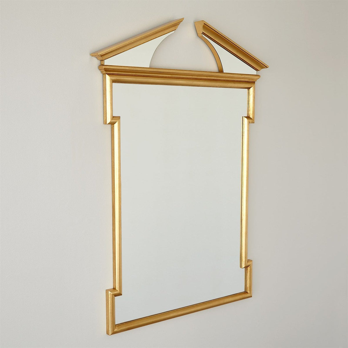 Global Views Gold Leaf Broken Pediment Mirror