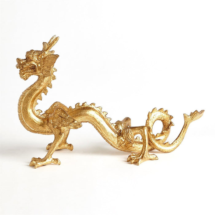 Global Views Standing Dragon-Gold Leaf