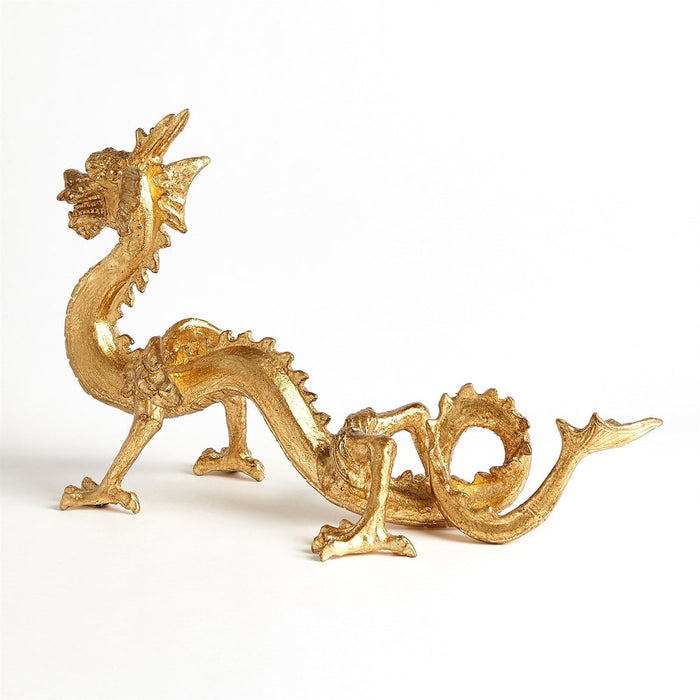 Global Views Standing Dragon-Gold Leaf