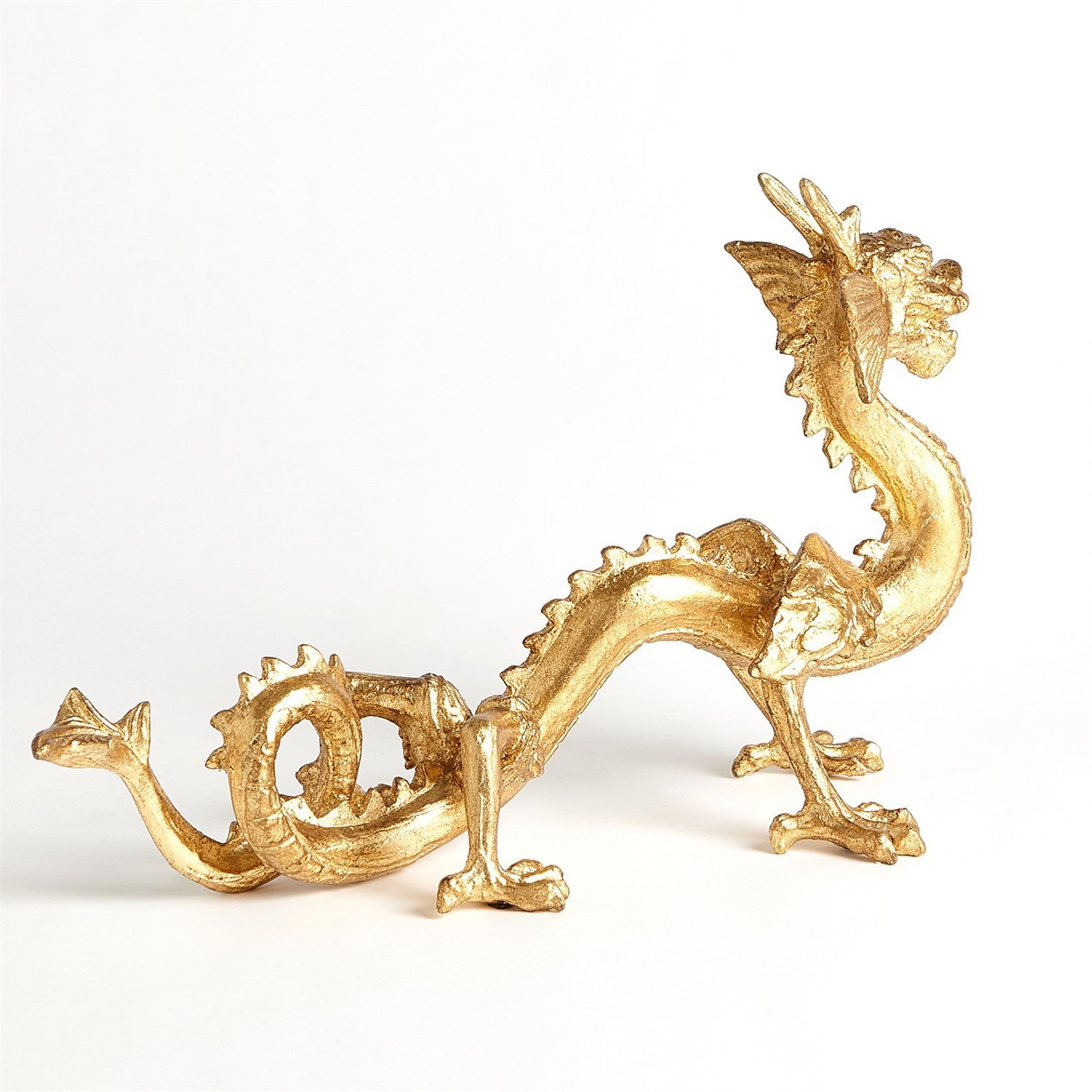 Global Views Gold Leaf Standing Dragon