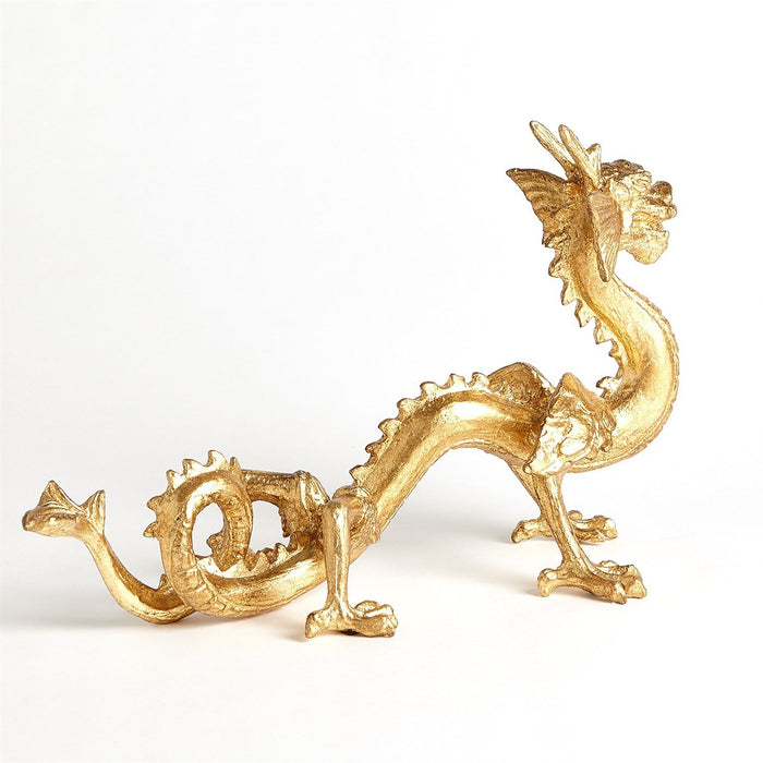 Global Views Standing Dragon-Gold Leaf