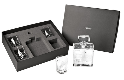 Vista Alegre Portrait Case with Whisky Decanter and 4 Old Fashion