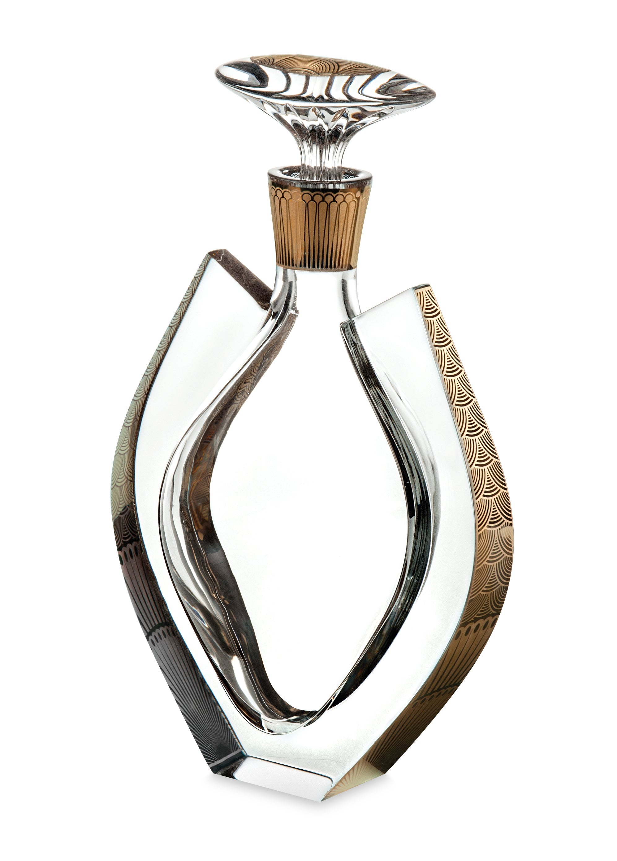 Vista Alegre Fenix Case with Whisky Decanter with Gold