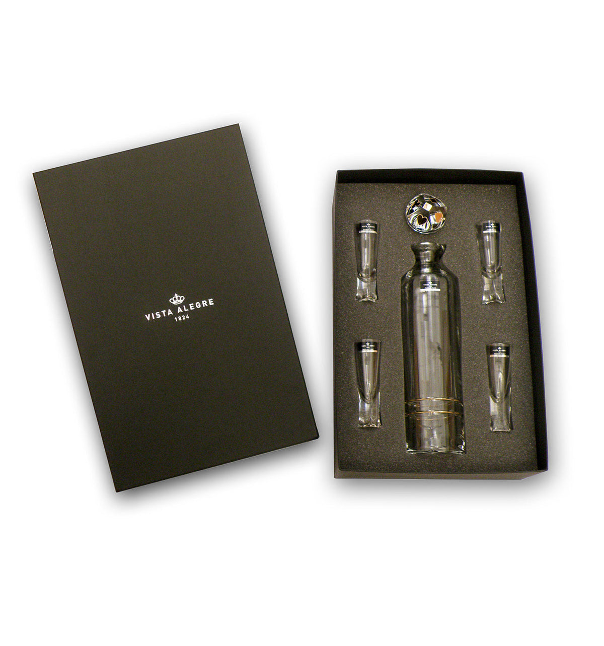 Vista Alegre Naipes Case with Vodka Decanter and 4 Shots