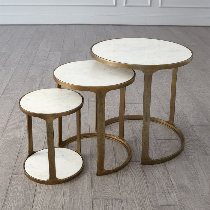 Global Views Marble Top Nesting Tables - Set of 3