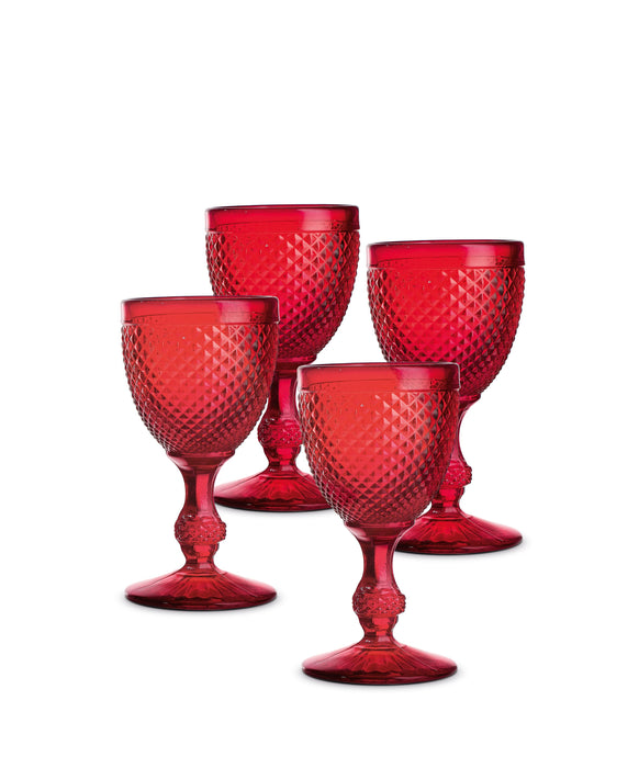 Vista Alegre Bicos Red Water Goblets Red - Set of 4