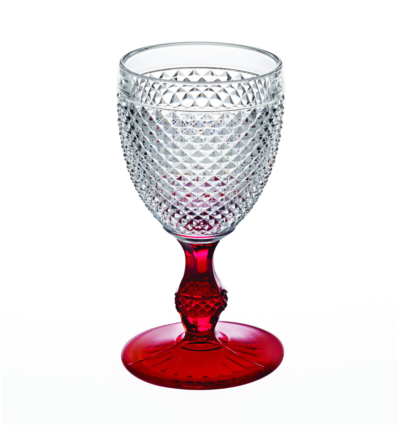 Vista Alegre Bicos Bicolor Goblet with Red Stem