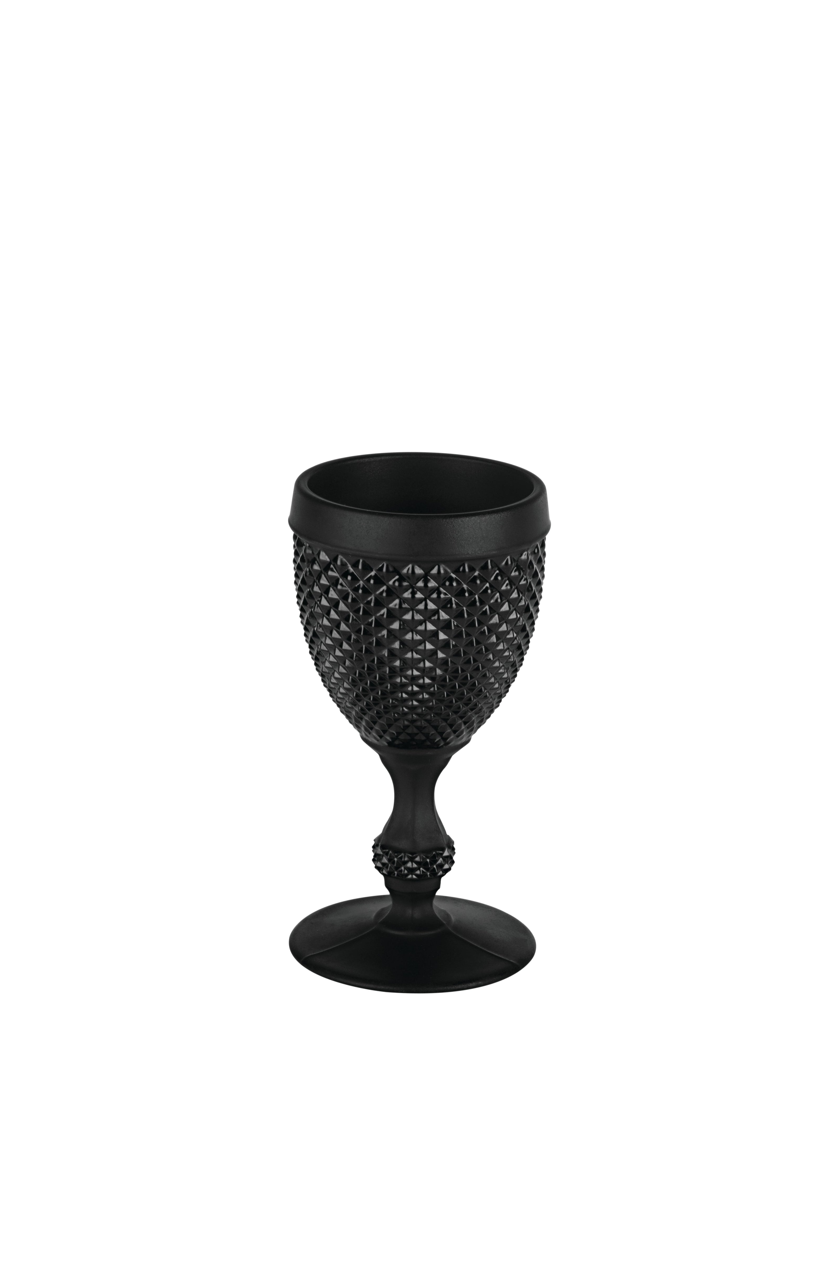 Vista Alegre Bicos Frosted Black Goblet - Set of 4