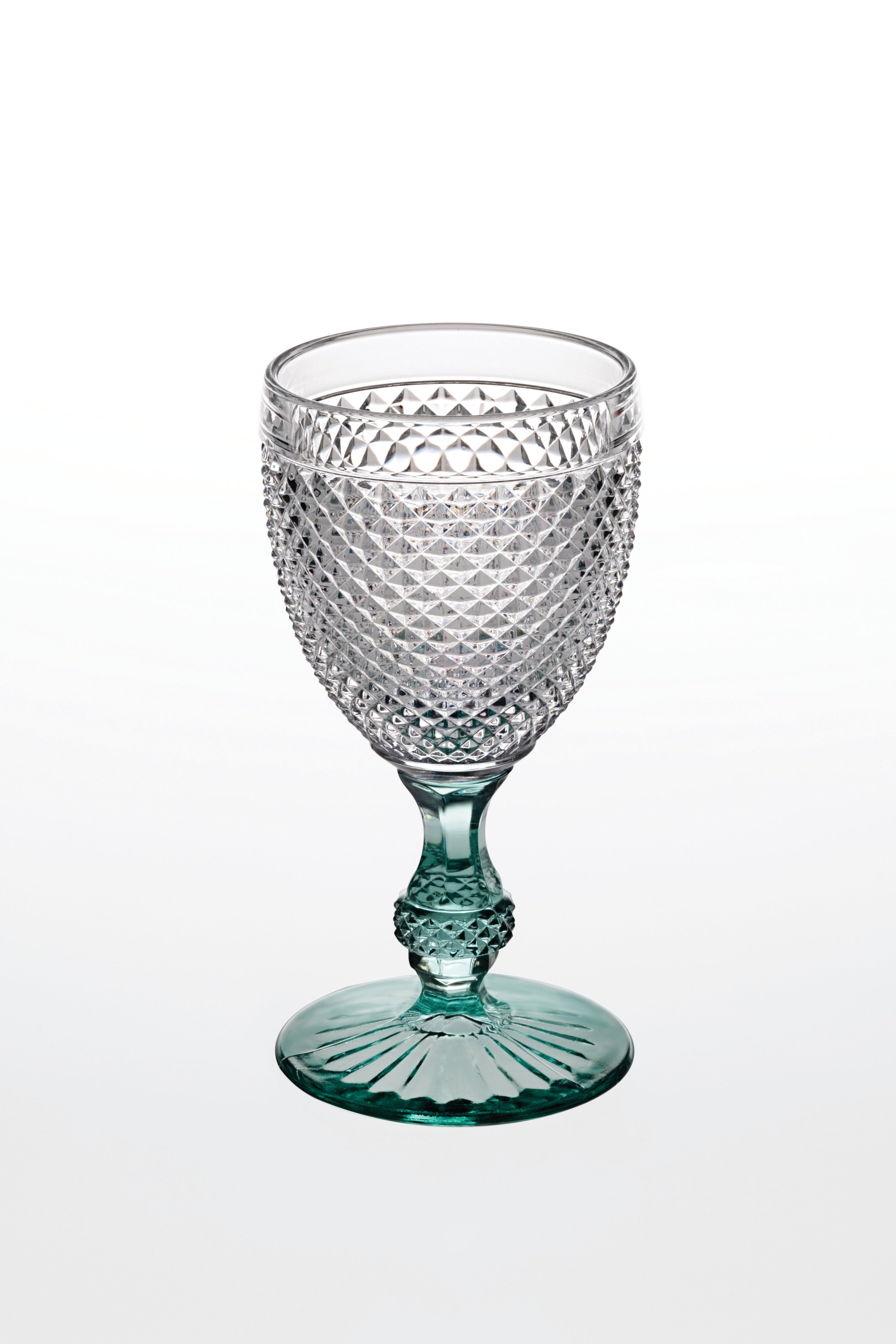 Vista Alegre Bicos Bicolor Goblet with Mint Stem - Set of 4