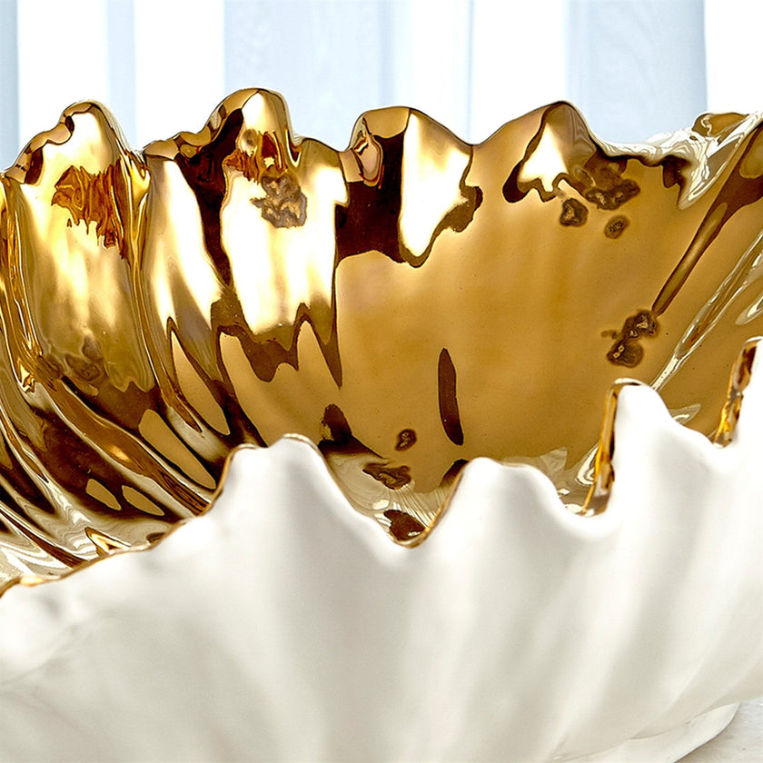 Global Views White Organic Wave Oval Bowl