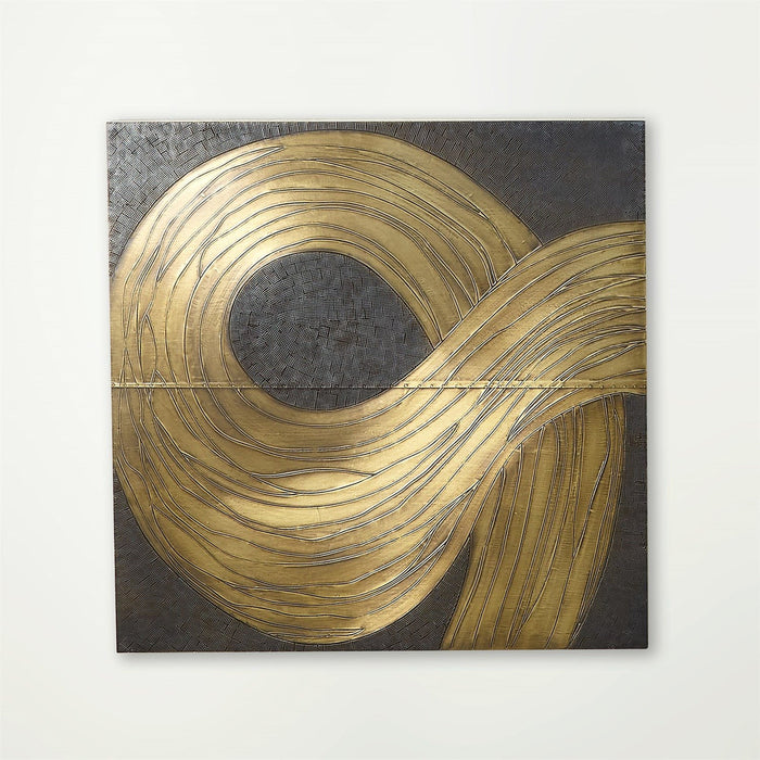 Global Views Currents Wall Panel-Brass/Bronze