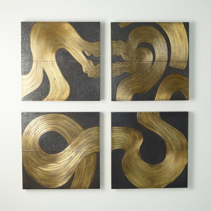 Global Views Currents Wall Panel-Brass/Bronze