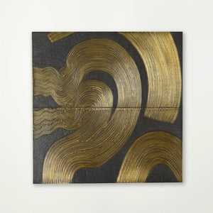 Global Views Brass Bronze Currents Wall Panel