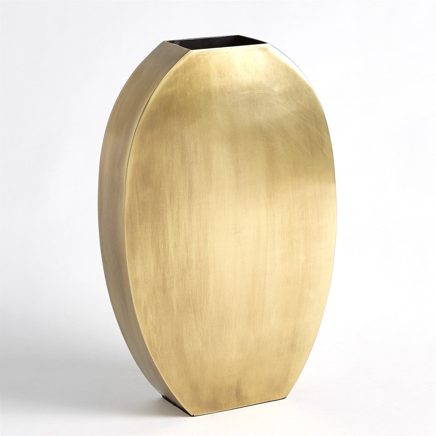 Global Views Antique Brass Squared Oval Vase