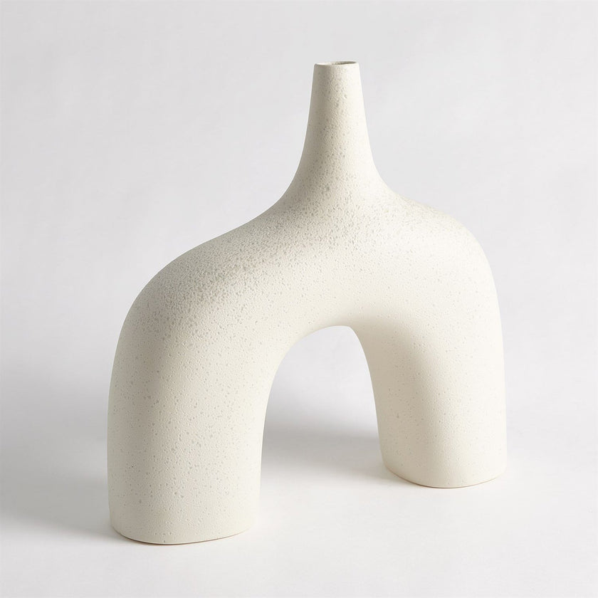 Global Views Cream Stone Stretch Vase