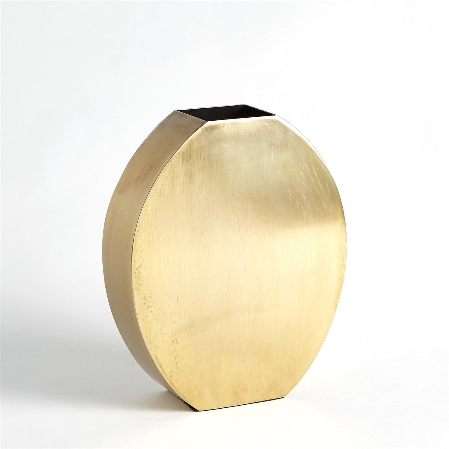 Global Views Antique Brass Squared Oval Vase