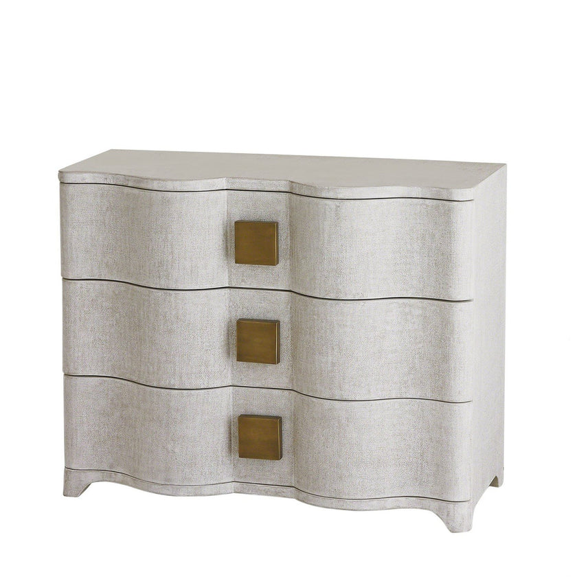 Global Views Toile White Linen Chest