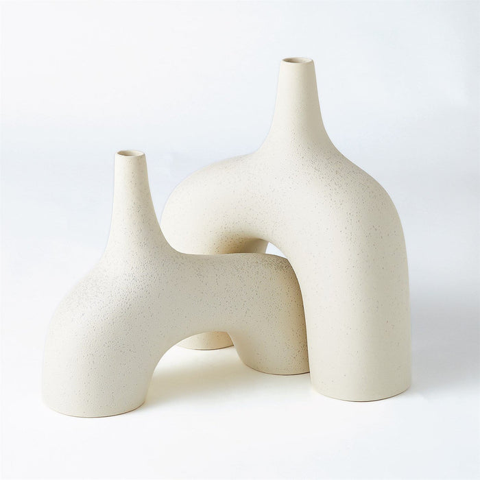 Global Views Stretch Vase-Cream Stone