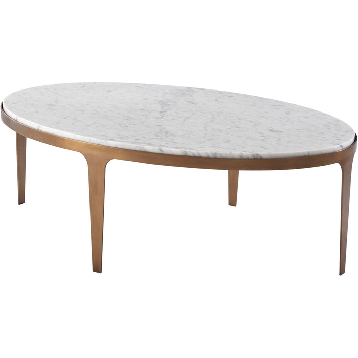 Theodore Alexander Gennaro Oval Marble Cocktail Table