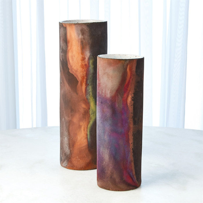 Global Views Rust Cylinder Raku Vase