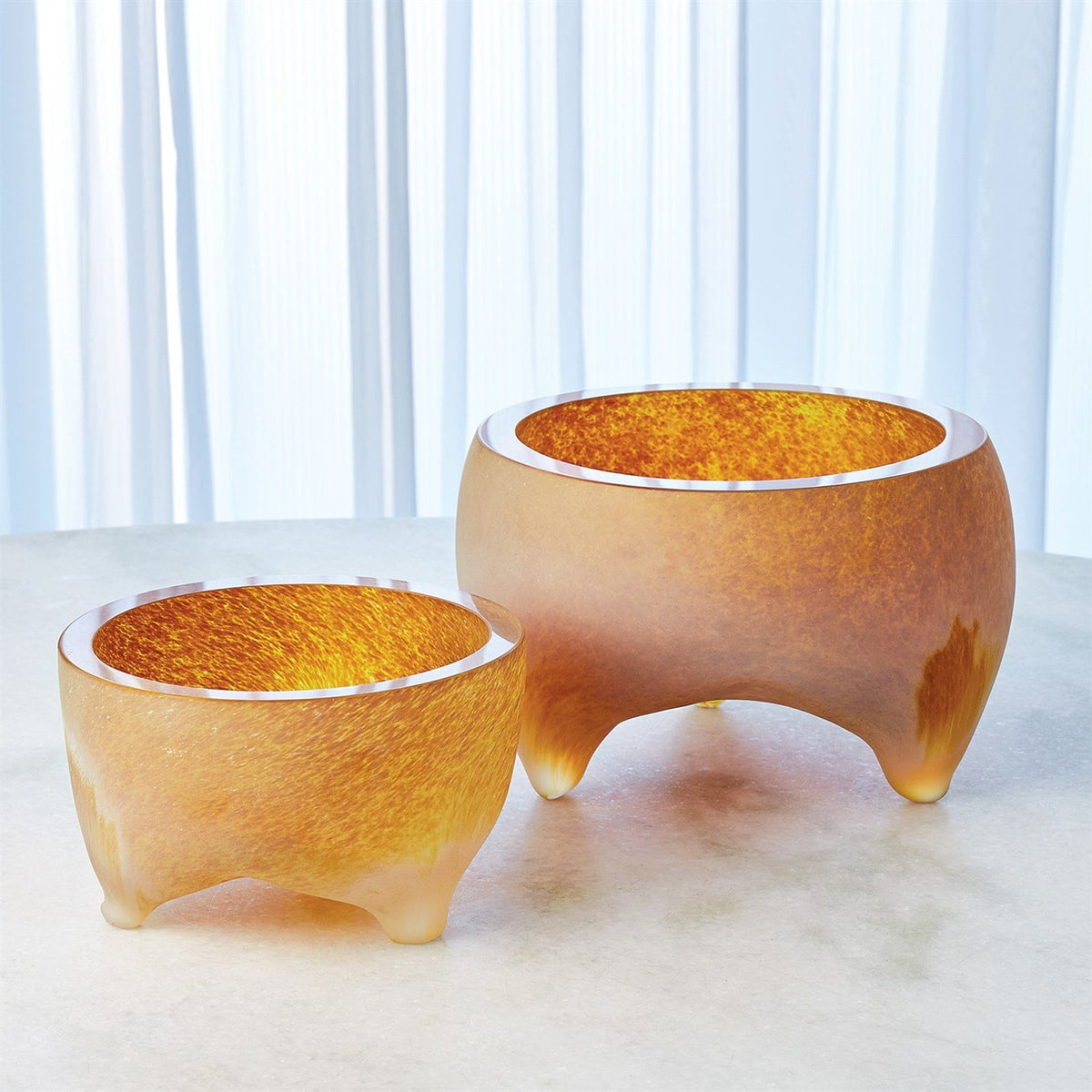 Global Views Frosted Irys Gelp Freeform Tripod Bowl