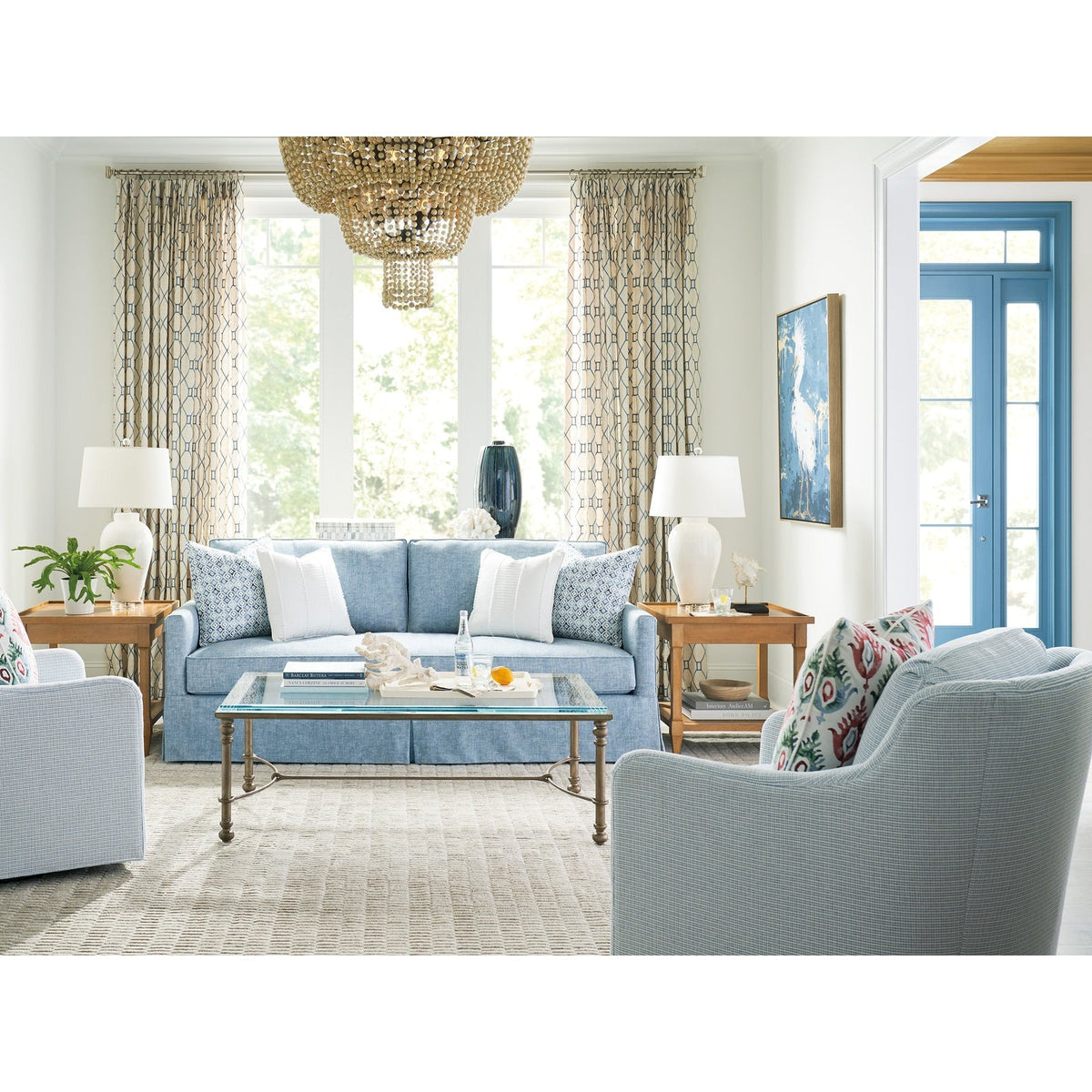Barclay Butera Laguna Bluff Metal And Glass Cocktail Table