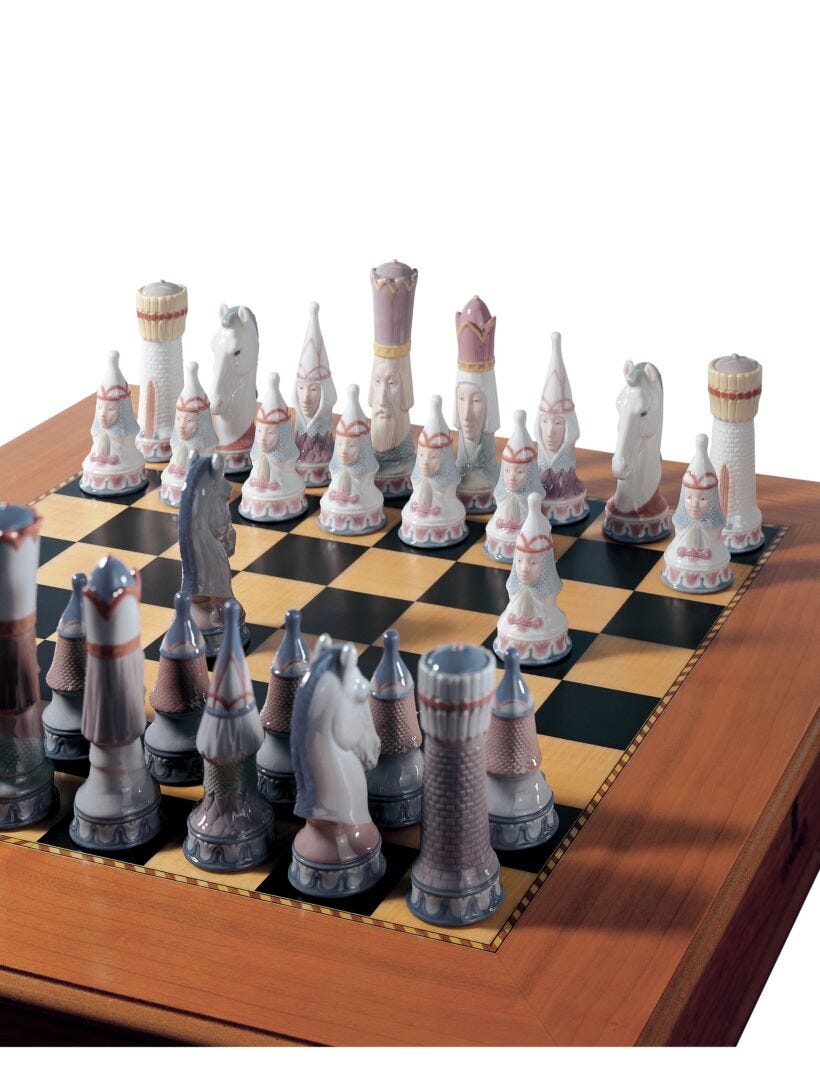 Lladro Medieval Chess Set (Board Box Included)