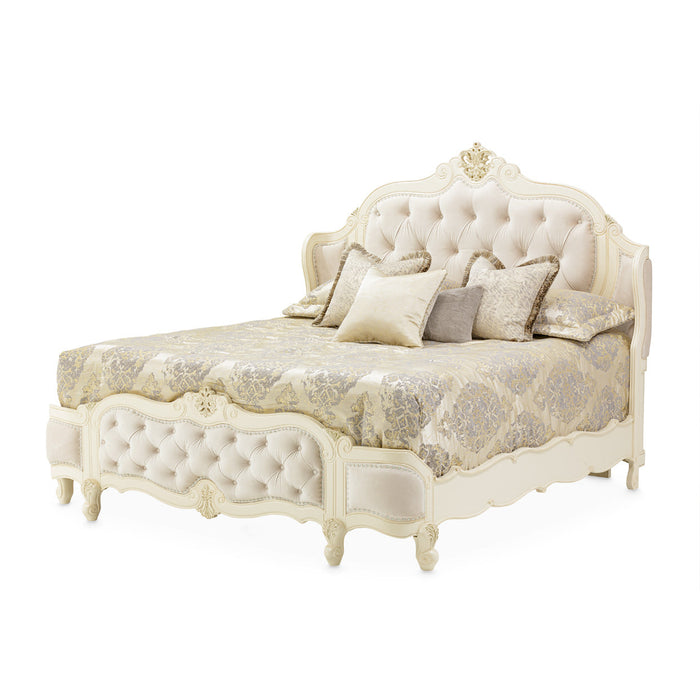 Michael Amini Lavelle Classic Pearl Wing Mansion Bed Cal King