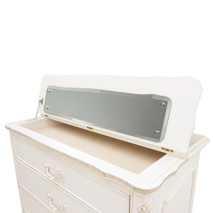 Michael Amini Lavelle Classic Pearl 6 Drawer Chest-Vertical Storage Cabinet Set DSC