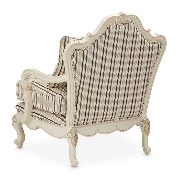 Michael Amini Lavelle Classic Pearl Bergere Wood Chair DSC