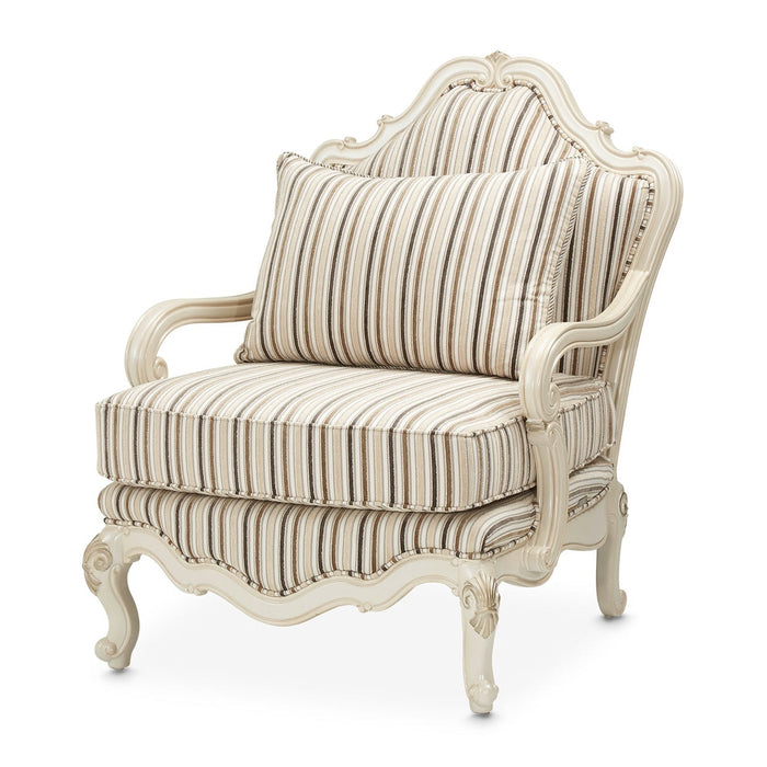 Michael Amini Lavelle Classic Pearl Bergere Wood Chair DSC